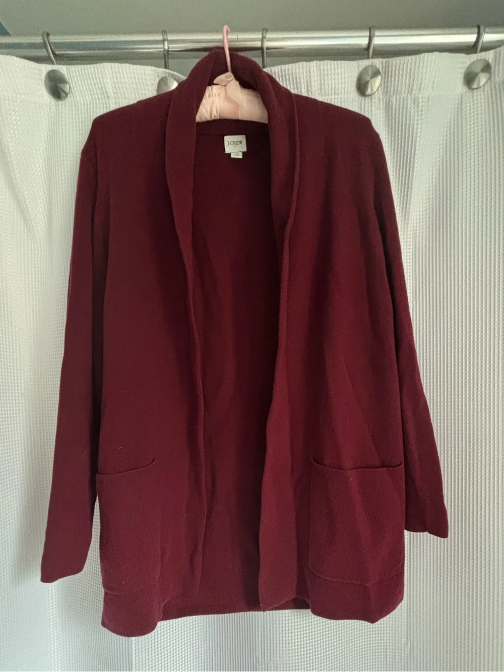 J. Crew Burgundy Cardigan Open Front 100% Cotton SZ SP